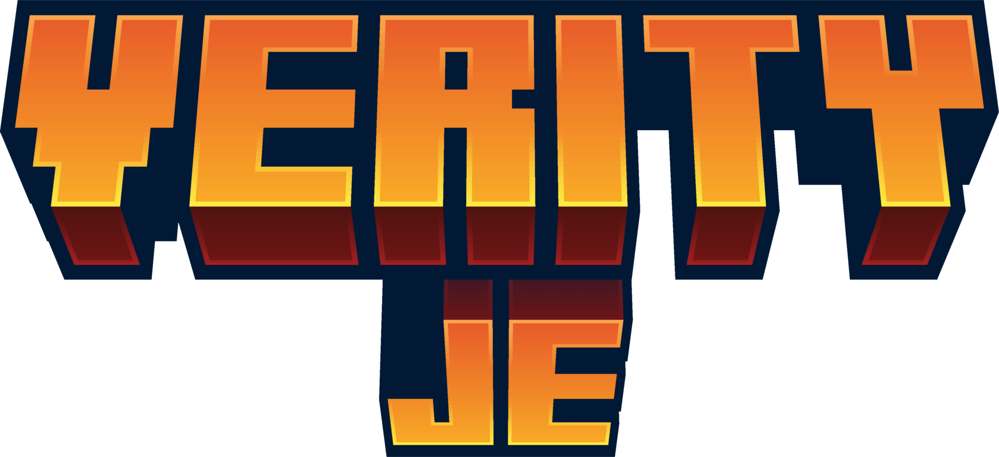 Verity JE pixel title logo
